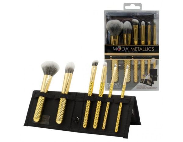 Moda Royal Metallic Brush Set Total Face Gold 7pcs